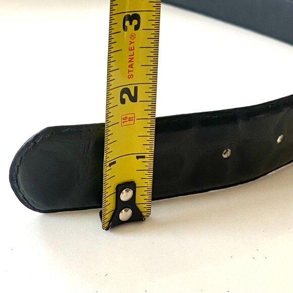 Magid Womens Croc Embossed Black Leather Belt  Size M - Picture 6 of 8
